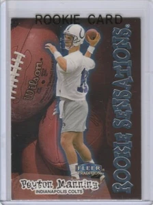 TARJETA DE NOVATO PEYTON MANNING 1998 Fleer Tradition Sensations $$¡Insertar POTROS DE RADIOCONTROL! - Imagen 1 de 2