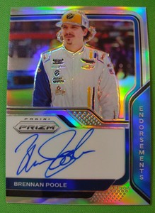 Brennan Poole Silver Prizm Auto 2021 Panini Prizm Endorsements On Card Nascar