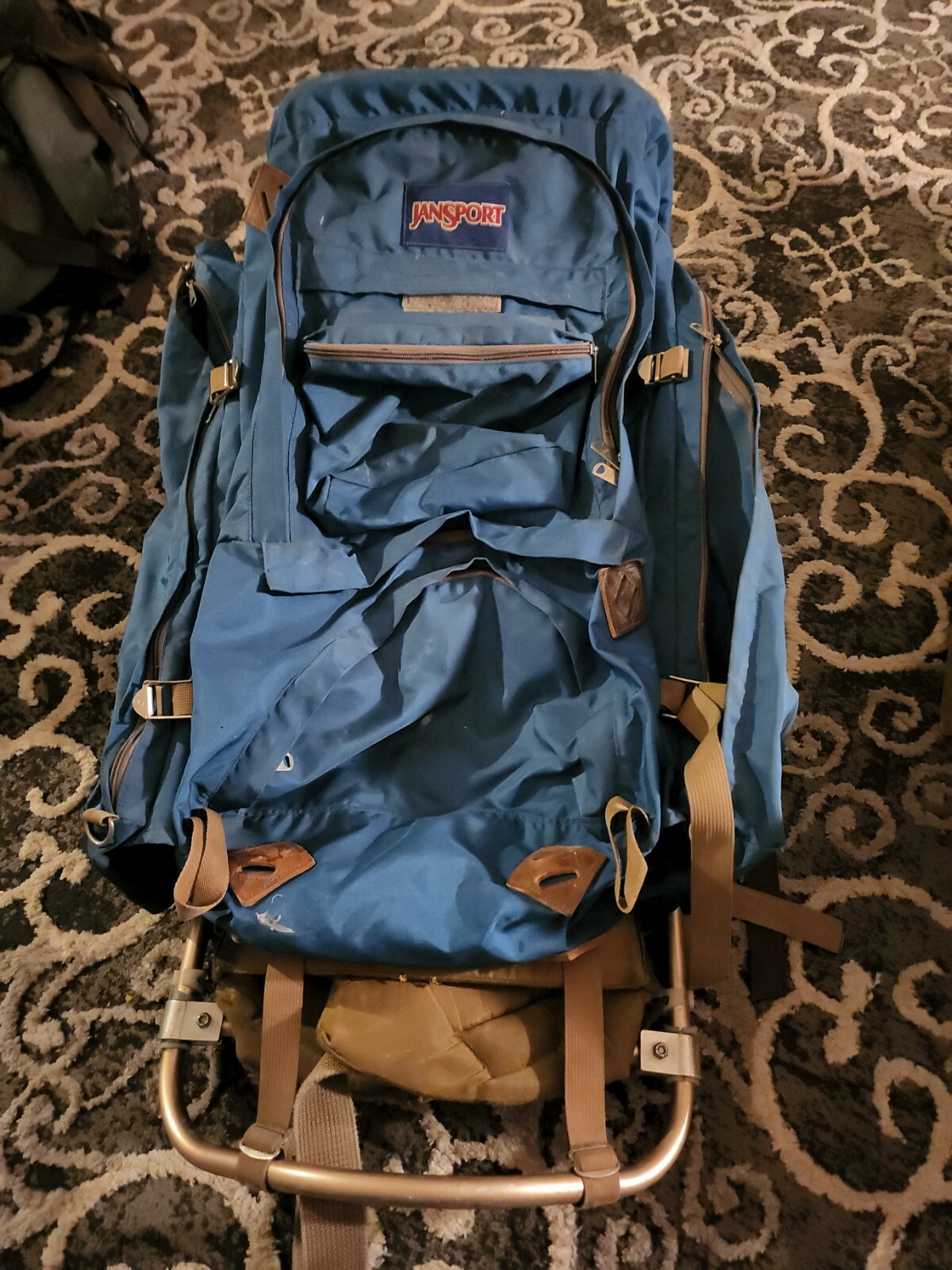 Vintage Jansport Blue Hiking Backpack 
