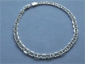 10" FUSSKETTCHEN ARMBAND 4mm ITALIENISCH STERLINGSILBER MARINA STIL ITALIEN 925 - Bild 1 von 10
