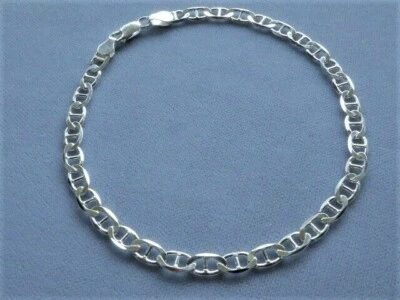 PULSERA TOBILLO 10" 4mm PLATA ESTERLINA ITALIANA ESTILO MARINA ITALIA 925 Foto 1 de 4