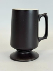 Hall Pottery #1873 Mug Heavy Black Vintage Pedestal Footed - Picture 1 of 2
