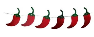 Striscione diamante peperoncino rosso Fiesta Time decorazione da appendere - Foto 1 di 2