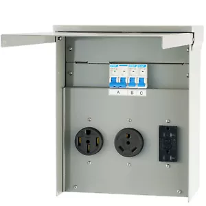 VEVOR 20/30/50A Temporary RV Power Outlet Box Electrical Outdoor Receptacle Box - Picture 1 of 12
