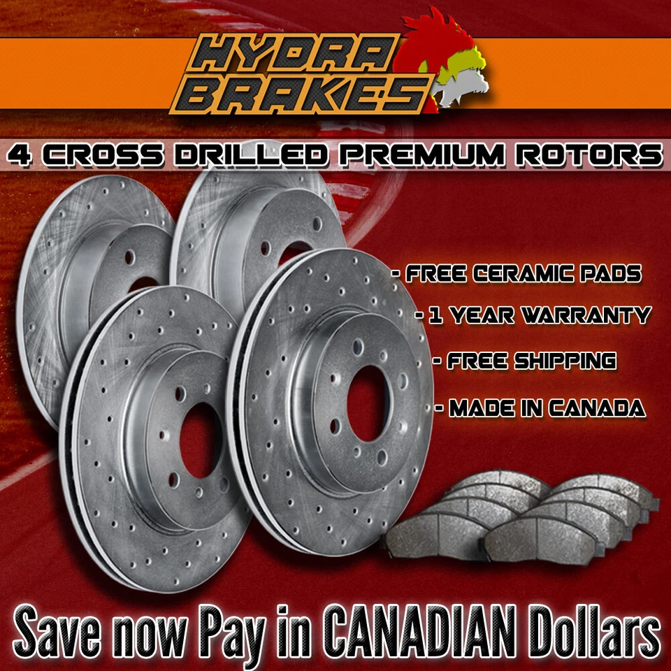 FITS 2017 2018 2019 Ford Escape AWD Drilled Brake Rotors CERAMIC — 第 1/1 张图片