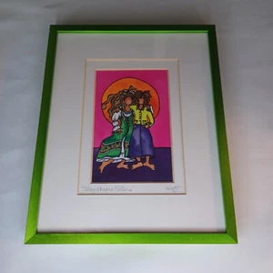 SUZY KUKANA TORONTO "THEY WHO ARE SISTERS" SIGNED PRINT DOUBLE MATTED GLASS - Picture 1 of 5