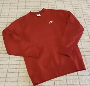 Nike Crewneck Sweatshirt, Unisex, Red Pullover Long Sleeve, Men XS, NEW - Picture 1 of 2