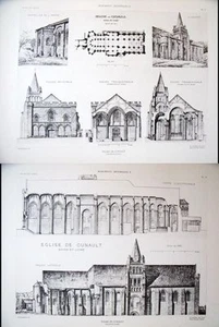 Eglise de Cunault (Maine et Loire) 2 planches début XX° - Picture 1 of 1