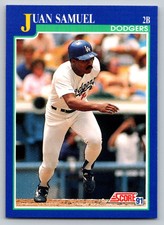 1991  Score #446 Juan Samuel Los Angeles Dodgers Baseball card
