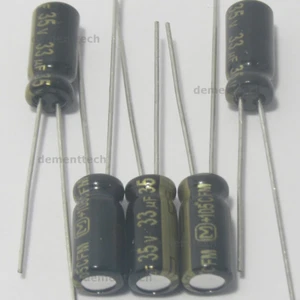 5x Panasonic FM 33uF 35V 105C Capacitors Low-ESR Impedance 5mm radial 5x11 - Picture 1 of 3