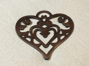 Coppertone 7X7" Cast Iron Heart Pampered Chef Trivet-Wall Hanging 2006 - Picture 1 of 9