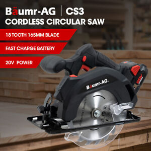 BAUMR-AG 20V 165mm Circular Saw Handheld Cordless Battery Compact Small Tool
