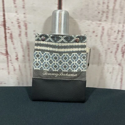 Tommy Bahama Canvas Canteen Flask Shot Glass Drinking Portable Beach Travel - Image 1 of 4