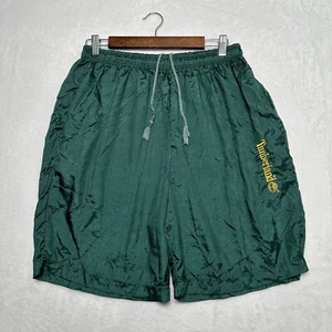 VTG 90s Timberland Nylon Shorts Athletic Drawstring Baggy Streetwear Mens Sz L - Picture 1 of 7