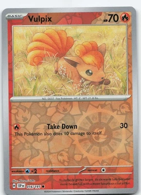 Vulpix 016/191 Common Reverse Holo SV08: Surging Sparks NM Pokémon - Image 1 of 2
