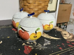 (3) Chulki Lamanita Love Space England Ceramic Spice Jar w/lid Apple VERY NICE - Picture 1 of 4