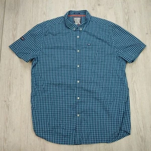 Superdry Ultimate Oxford Shirt Co. Button Down Shirt Gingham Check Mens XXL Blue - Picture 1 of 9