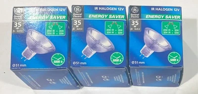 General Electric 35w 12v MR16 GU5.3 IR Halogen Bulbs 51mm Diameter Pack Of 3 - Image 1 of 2