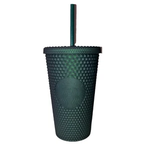 Starbucks Dark Green Jelly Studded Tumbler With Logo Cold Drinks 16oz Grande - Bild 1 von 7