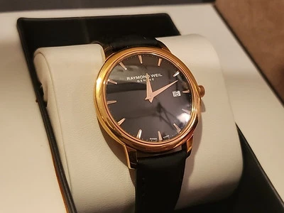 Raymond Weil Toccata 34mm Black Leather Rose Gold Women's Watch - 5388-PC5-20001 - Image 1 of 4