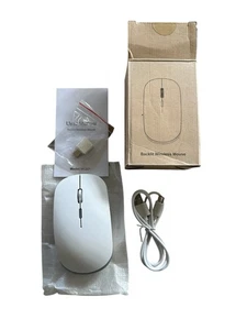 NEW Led Backlit White Wireless Computer Mouse Rechargeable Model MC221 - Picture 1 of 5
