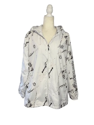 New Balance white marble print water resistant jacket - 2X - Image 1 of 4