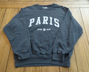 Sudadera Anine Bing Ramona Universidad París Vintage Gris Talla Mediana - Imagen 1 de 6