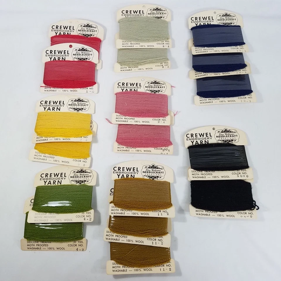 Lot 18 Cards Elsa Williams Crewel Yarn 1-2 3-2 4-2 8-4 9-4 11-2 12-1 5000 - Image 1 of 4