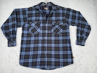 Camisa Moose Creek Hombre Grande Alta Azul Verde Franela Cuadros Abotonada 100% Algodón Foto 1 de 4