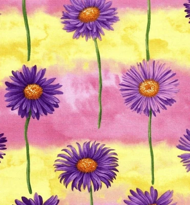 Flower of the Month 九月紫色 ASTER 粉色条纹面料 FQ 出品 - 1/4 年 — 第 1/4 张图片