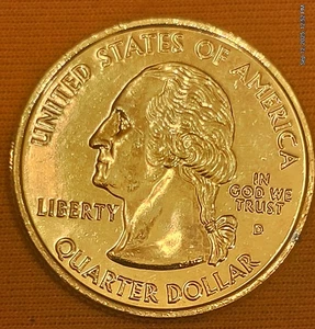 2004 D Wisconsin gold Plated Quarter - Picture 1 of 2