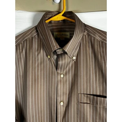 Tommy Bahama Striped Cotton Dress Shirt 16 34-35 collar buttons Formal Office - Image 1 of 4