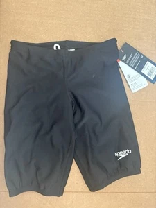 SPEEDO size 6 Boys Jammer Swim Shorts UPF 50+ Sun Protection BLACK *NEW* A24 - Picture 1 of 4