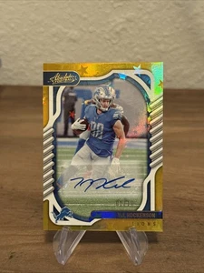 2022 Panini NFL Absolute TJ Hockenson Rookie Gold Autograph Card #40 01/10 - Picture 1 of 2