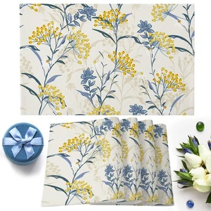 Dining Table Placemats Set Of 6(Cotton Linen),Vintage Floral Plant,Heat Resis... - Picture 1 of 8