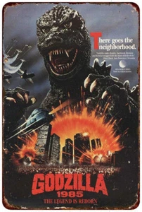1985 GODZILLA Theater Movie Release Vintage Look Reproduction metal sign - Picture 1 of 1
