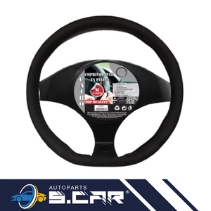 COPRIVOLANTE in PELLE UNIVERSALE AUTO TUNING STERZO 37>39 NERO INODORE - Foto 1 di 1