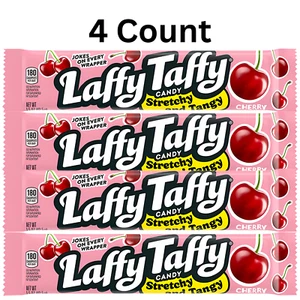 Paquete de 4 barras de cereza Laffy Taffy - caramelos clásicos masticables - 1,5 oz cada una con chistes - Imagen 1 de 1