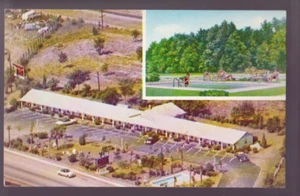 DILLON SOUTH CAROLINA SC Stonewall Jackson Motel 2 vedute piscina cartolina d'epoca  - Foto 1 di 2