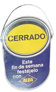 INSEGNA CARTONE LATTA VERNICE ALBA ARGENTINA VINTAGE E RARA APERTA PUBBLICITÀ CHIUSA - Foto 1 di 2