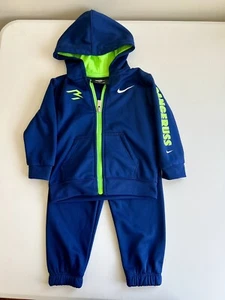 Toddler NIKE Russel Wilson Logo Hooded Pullover Sweatshirt & Pants Size: 18 Mths - Picture 1 of 6