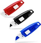 Sonuimy 2-Stage Retractable Ceramic Mini Box Cutter, 3Pack, Red Blue Black