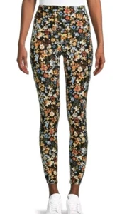 No Boundaries Women's Sz Small Floral High Rise Leggings Macrame Ankle Detail - Picture 1 of 6