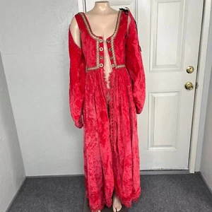 Handgefertigtes Renaissance Kleid Samt Fransen Schnürkostüm XS Small - Bild 1 von 9