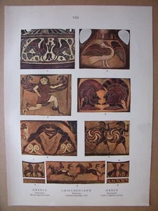 Adornos, motivos decorativos, GRECIA... Estampado antiguo... 1924 - Imagen 1 de 1