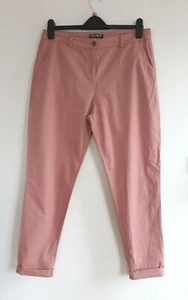 Gorgeous Dusky Pink Tapered Leg Cotton Trousers from Select ~ Size 12 - Fab! - Picture 1 of 4