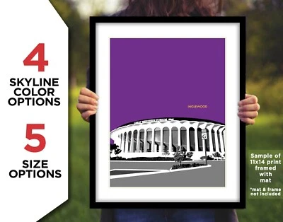 LOS ANGELES LAKERS Photo Picture FORUM Basketball Skyline 8x10 11x14 11x17 16x20 - Image 1 of 4