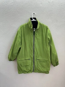 Colebrook & Co Womens Jacket Size Small Reversible Green Black Fleece Zip Up - Picture 1 of 11