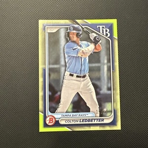 2024 Bowman Colton Ledbetter Papierperspektiven neongrün 15/15 Tampa Bay Strahlen - Bild 1 von 8