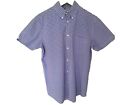 Ben Sherman The Original Oxford Short Sleeved Blue Checked Shirt "Mod" Small 